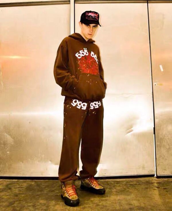 Young Thug Sp5der 55555 Foam Printed Jordan Clarksons Same Size Weight Cotton Hoop Loose Hoodie Sweatshirt（8203）