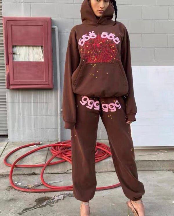 Young Thug Sp5der 55555 Foam Printed Jordan Clarksons Same Size Weight Cotton Hoop Loose Hoodie Sweatshirt（8203）