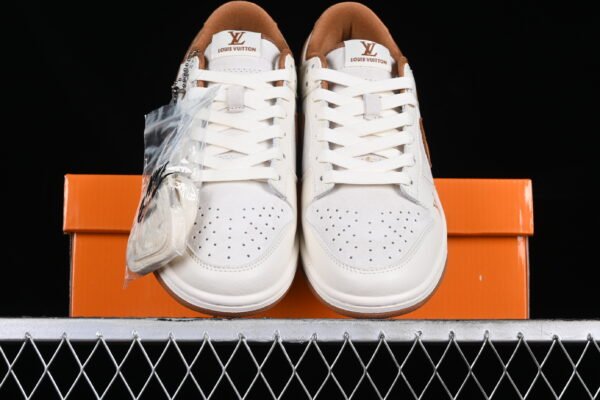 Nk SB Dunk Low LV Collaboration - Chocolate Anniversary High end Customized Low cut Casual Board Shoes（FC1688-133）