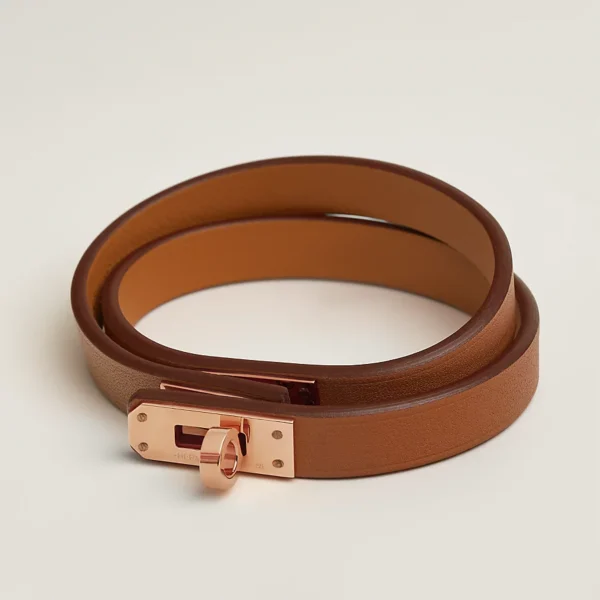 HERMES Madame calf leather double loop bracelet（H011113CD5RT2）