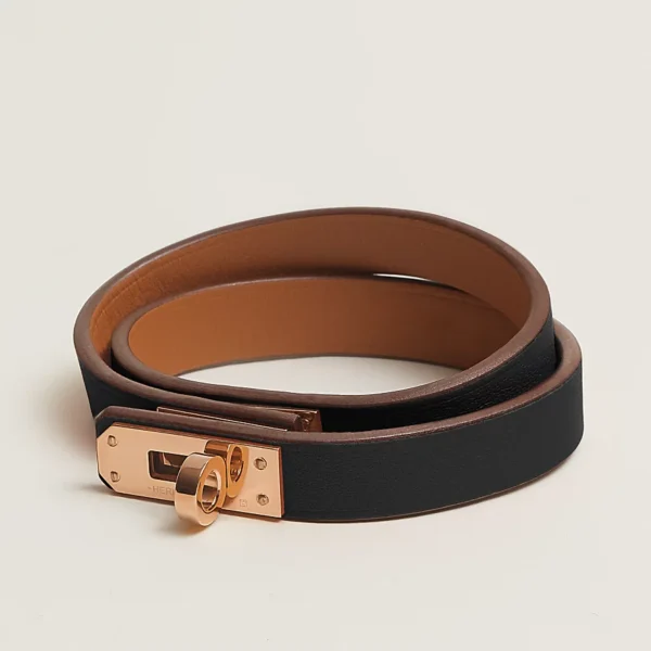 HERMES Madame calf leather double loop bracelet（H011113CD5RT2）