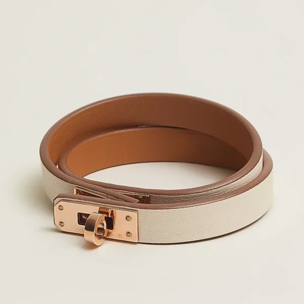 HERMES Madame calf leather double loop bracelet（H011113CD5RT2）