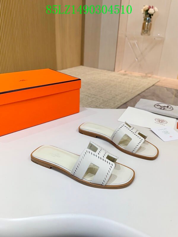 Hermes high-end sheepskin classic flat bottomed women's slippers (85LZ14-9-3)