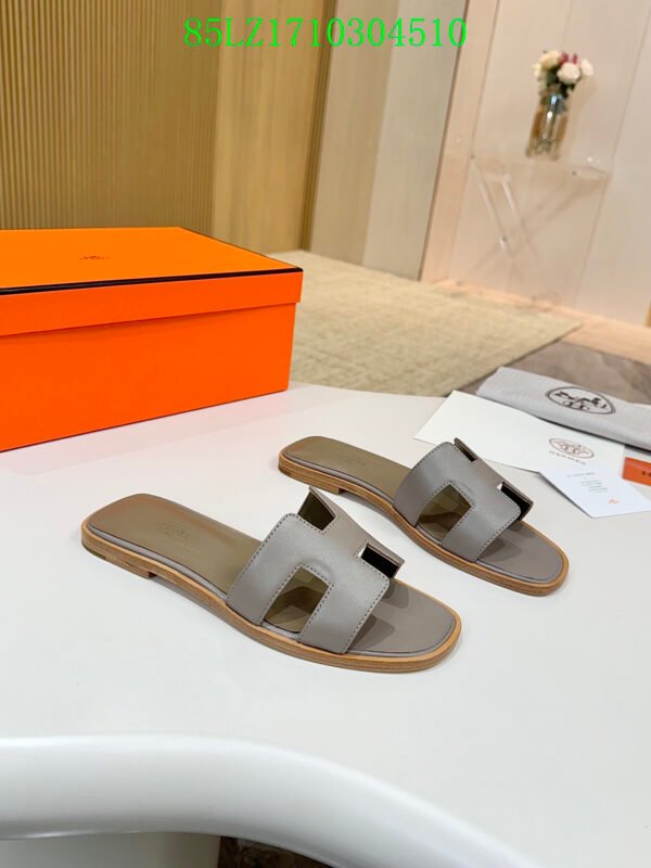 Hermes high-end sheepskin classic flat bottomed women's slippers (85LZ14-9-3)