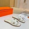 Hermes high-end sheepskin classic flat bottomed women's slippers (85LZ14-9-3)