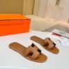 Hermes high-end sheepskin classic flat bottomed women's slippers (85LZ14-9-1)