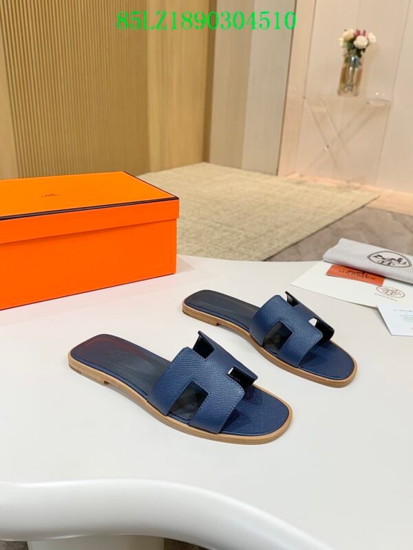 Hermes high-end sheepskin classic flat bottomed women's slippers (85LZ14-9-1)