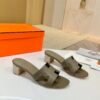 Hermes high-end sheepskin classic high-heeled women's slippers (89LZ0-2-5)