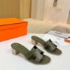 Hermes high-end sheepskin classic high-heeled women's slippers (89LZ0-2-2)