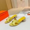 Hermes high-end sheepskin classic high-heeled women's slippers (89LZ0-2-2)
