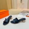 Hermes high-end sheepskin classic high-heeled women's slippers (89LZ0-2-5)