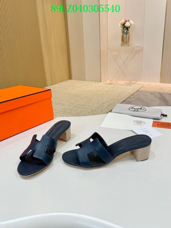 Hermes high-end sheepskin classic high-heeled women's slippers (89LZ0-2-5)